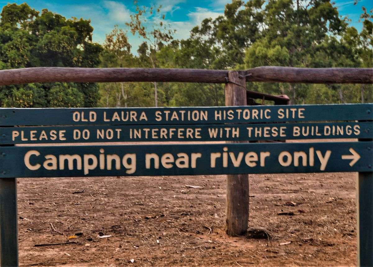Old Laura Station Camping Sign - Explore Cape York