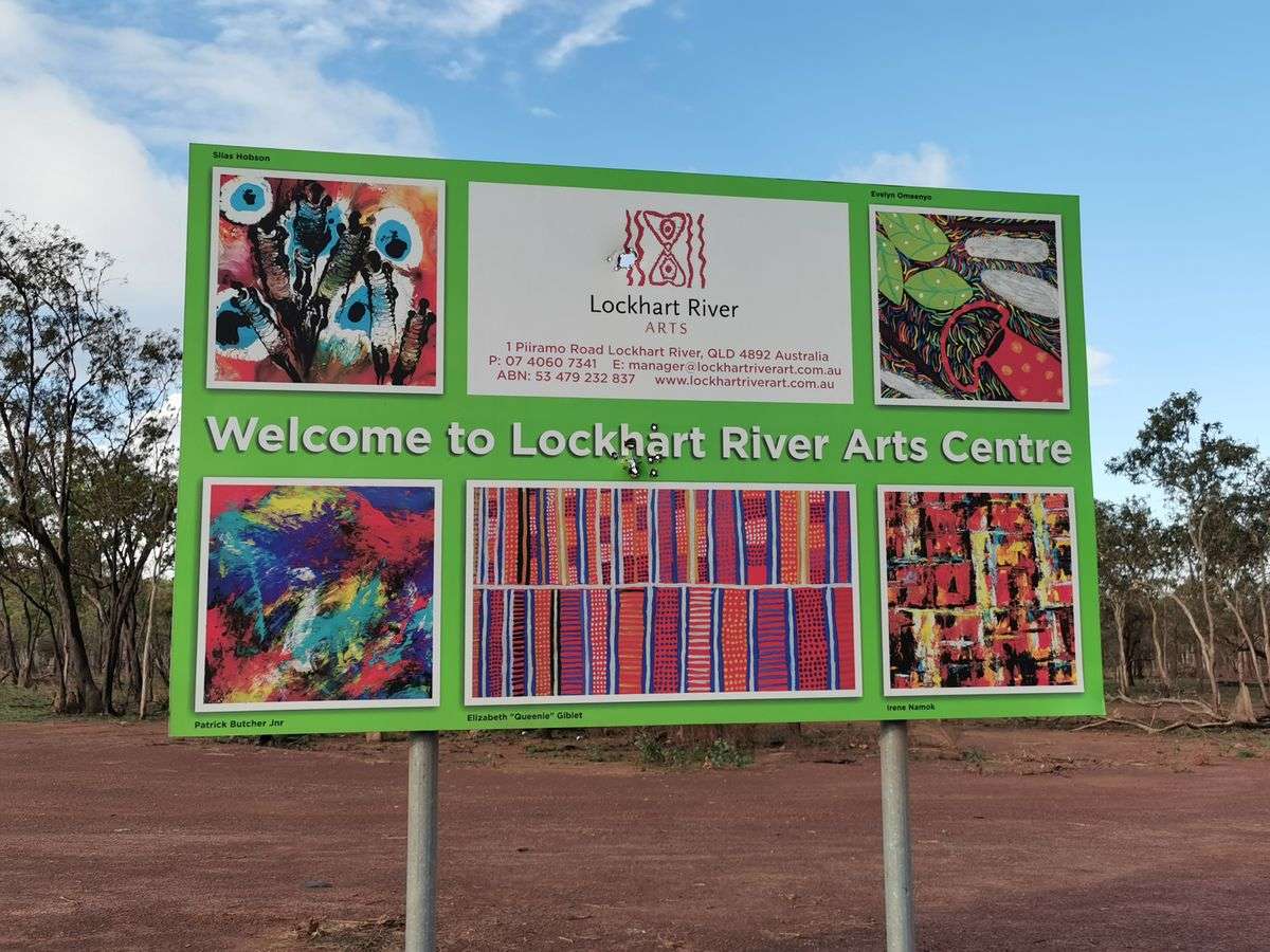 Lockhart Art Centre Welcome Sign - Explore Cape York