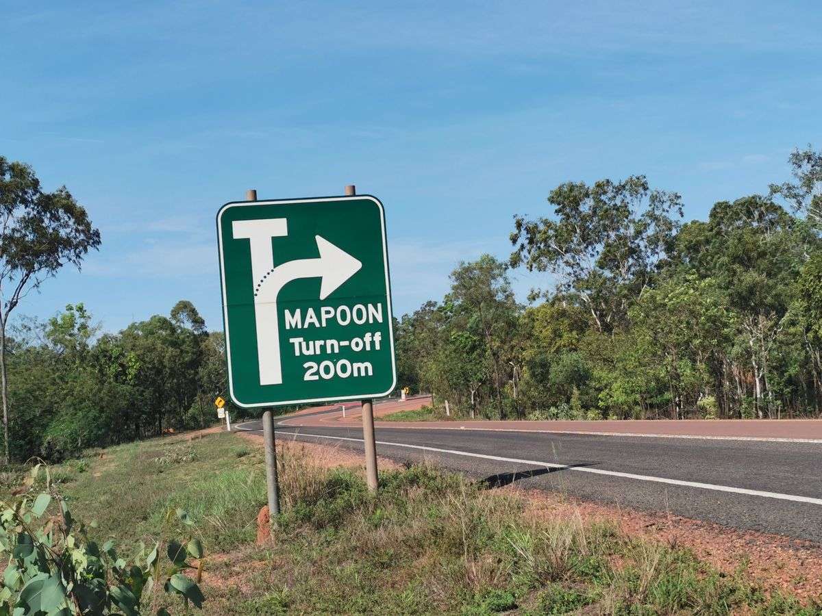 Mapoon Turn Off Sign - Explore Cape York